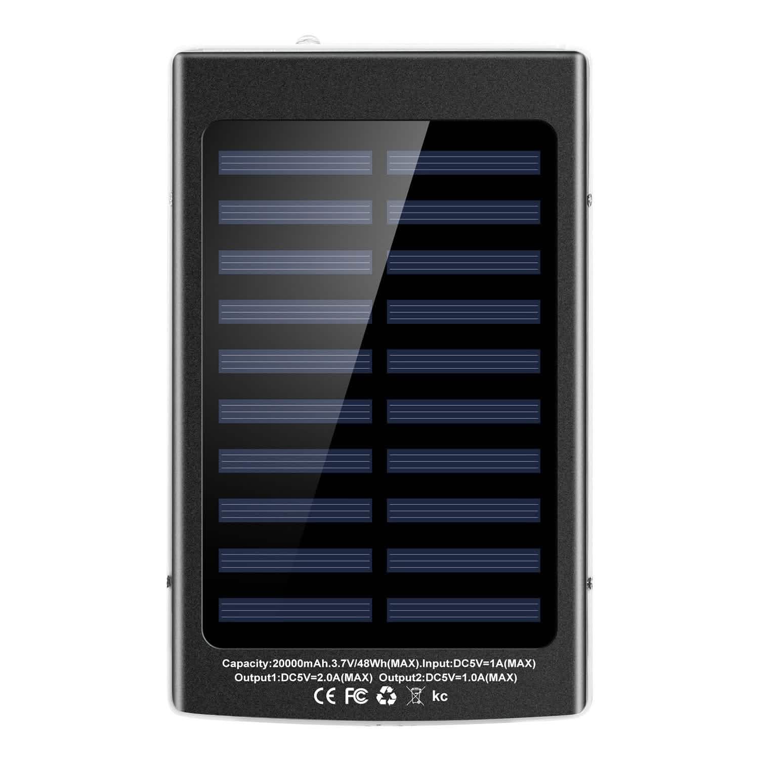 20,000mAh Solar Power Bank Mobile Accessories - Tophatter Daily Deals