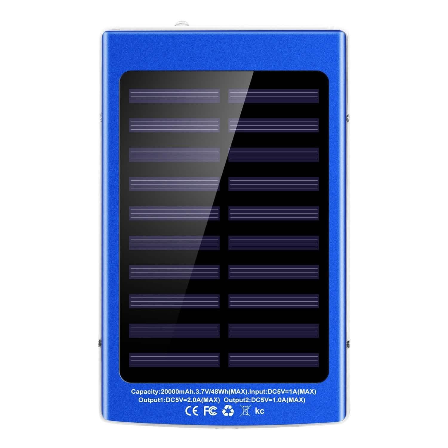 20,000mAh Solar Power Bank Mobile Accessories - Tophatter Daily Deals