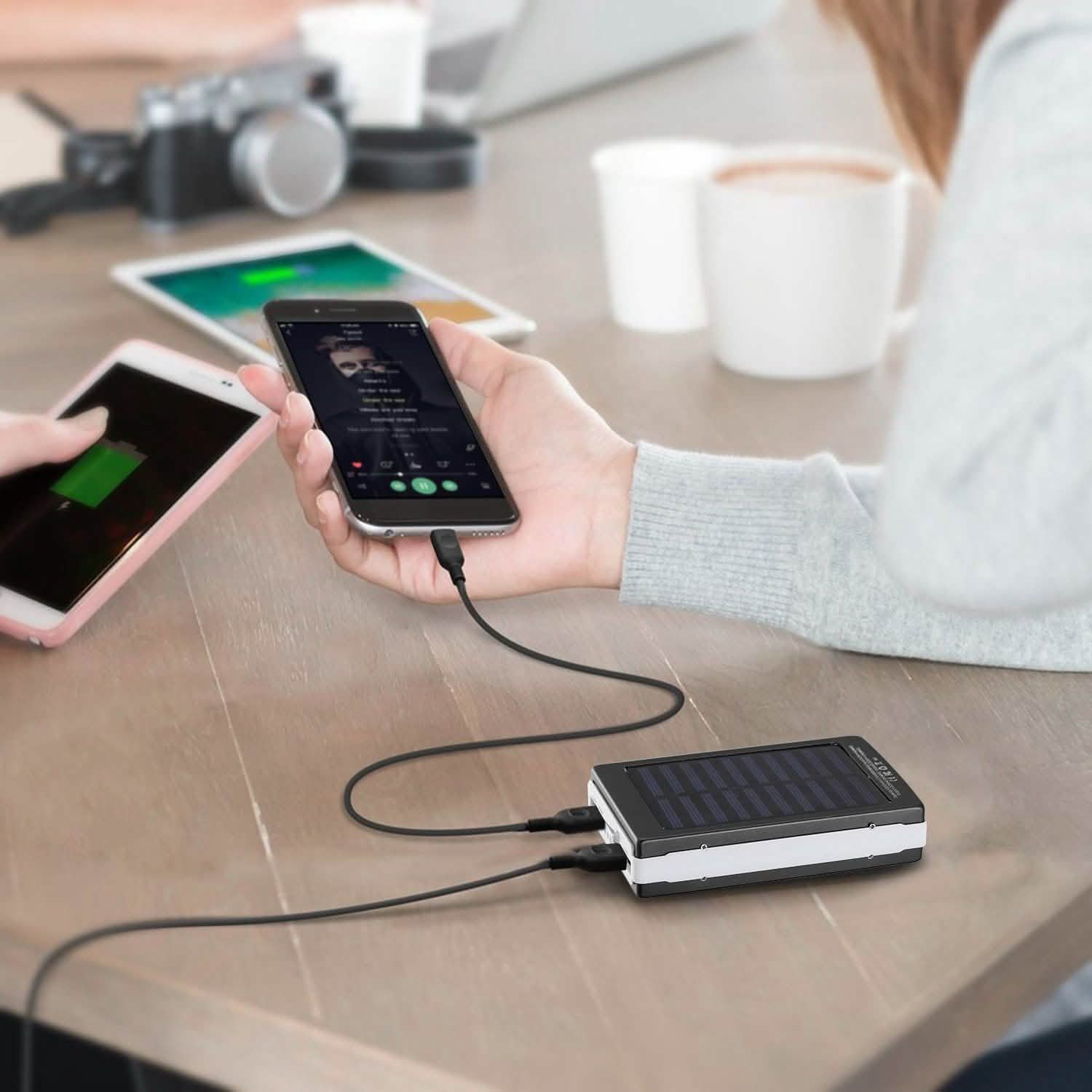 20,000mAh Solar Power Bank Mobile Accessories - Tophatter Daily Deals