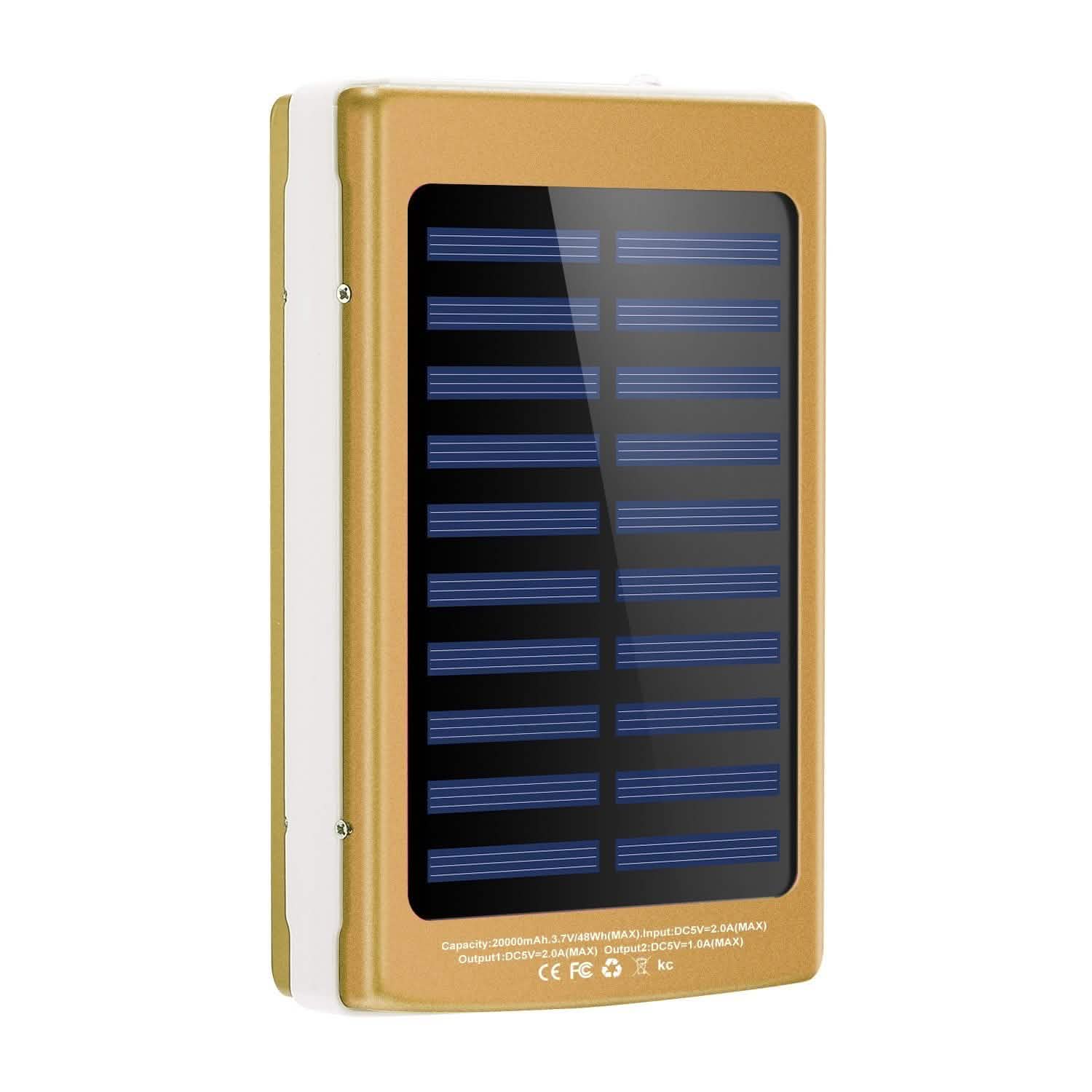 20,000mAh Solar Power Bank Mobile Accessories - Tophatter Daily Deals