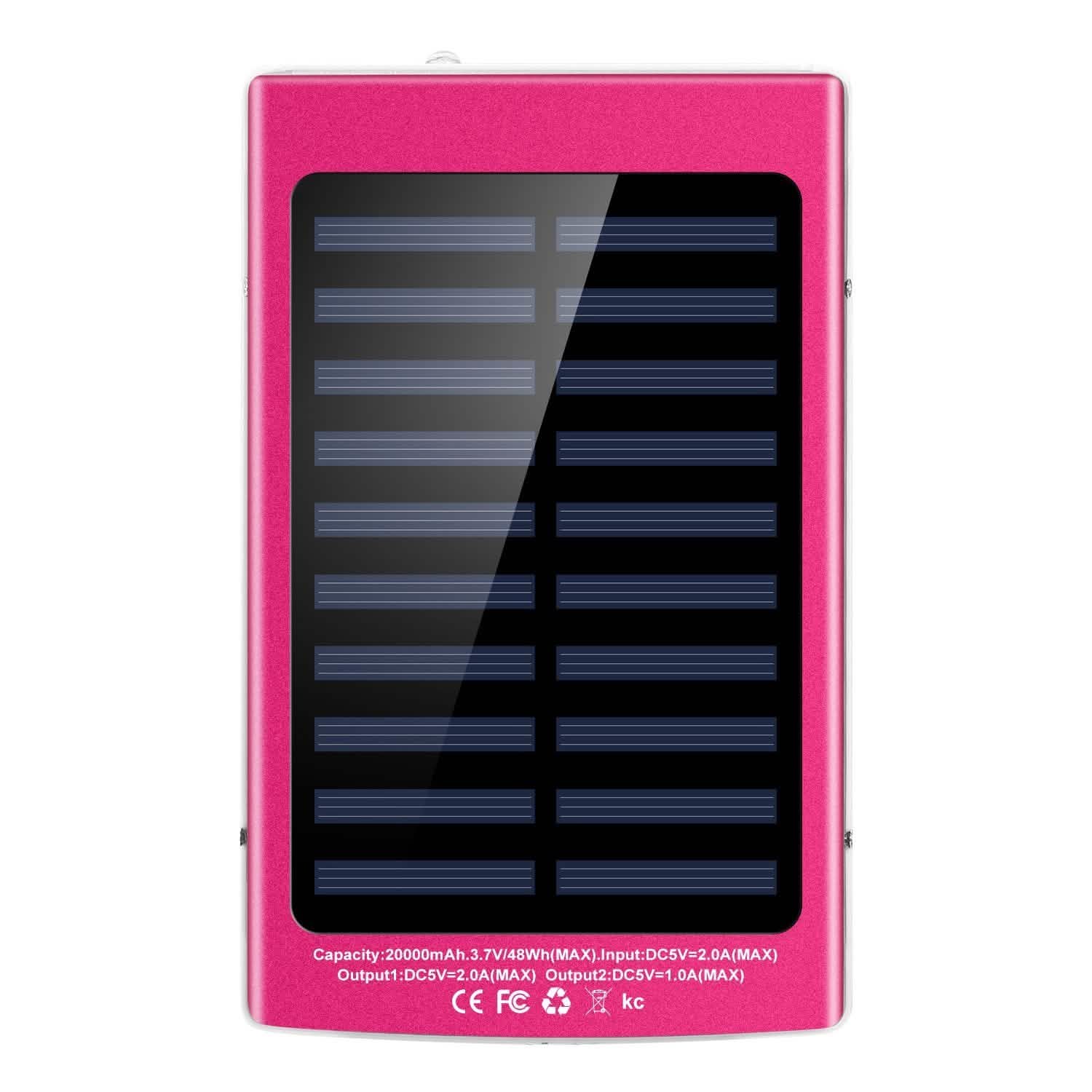 20,000mAh Solar Power Bank Mobile Accessories - Tophatter Daily Deals