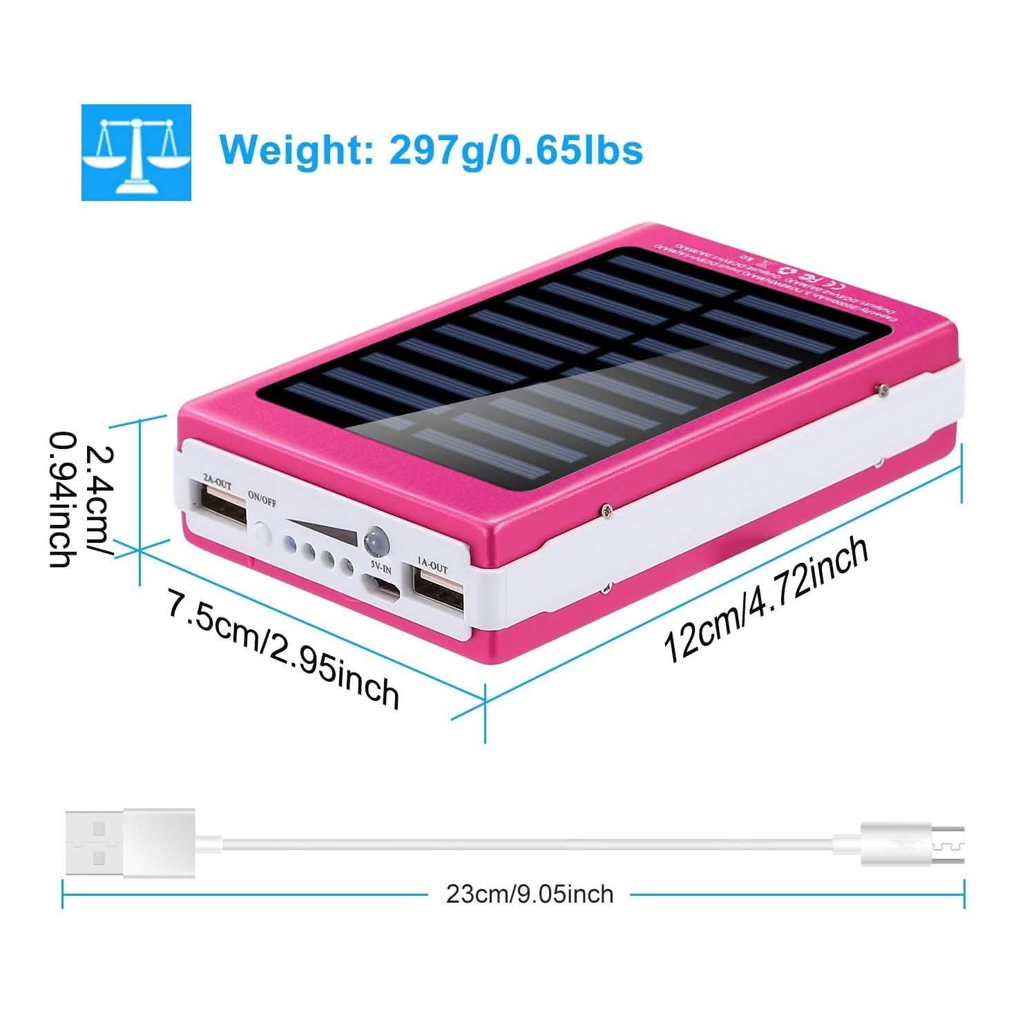 20,000mAh Solar Power Bank Mobile Accessories - Tophatter Daily Deals