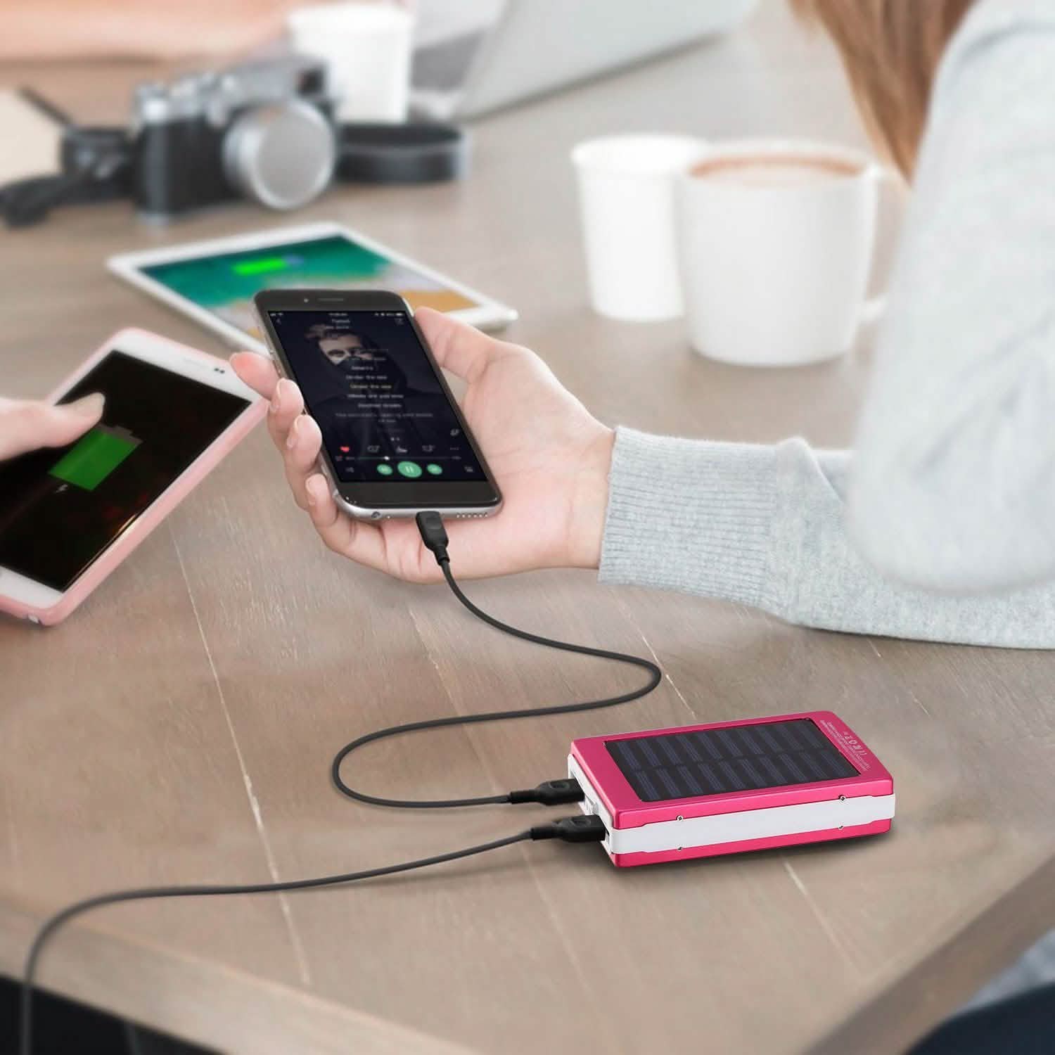 20,000mAh Solar Power Bank Mobile Accessories - Tophatter Daily Deals