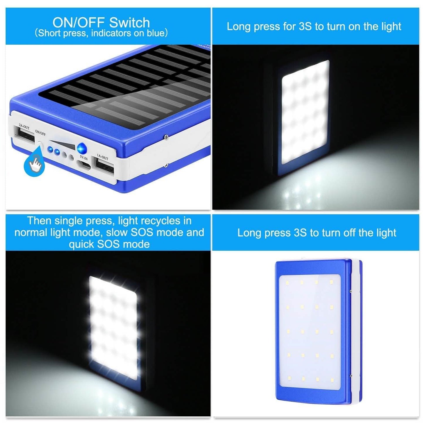 20,000mAh Solar Power Bank Mobile Accessories - Tophatter Daily Deals