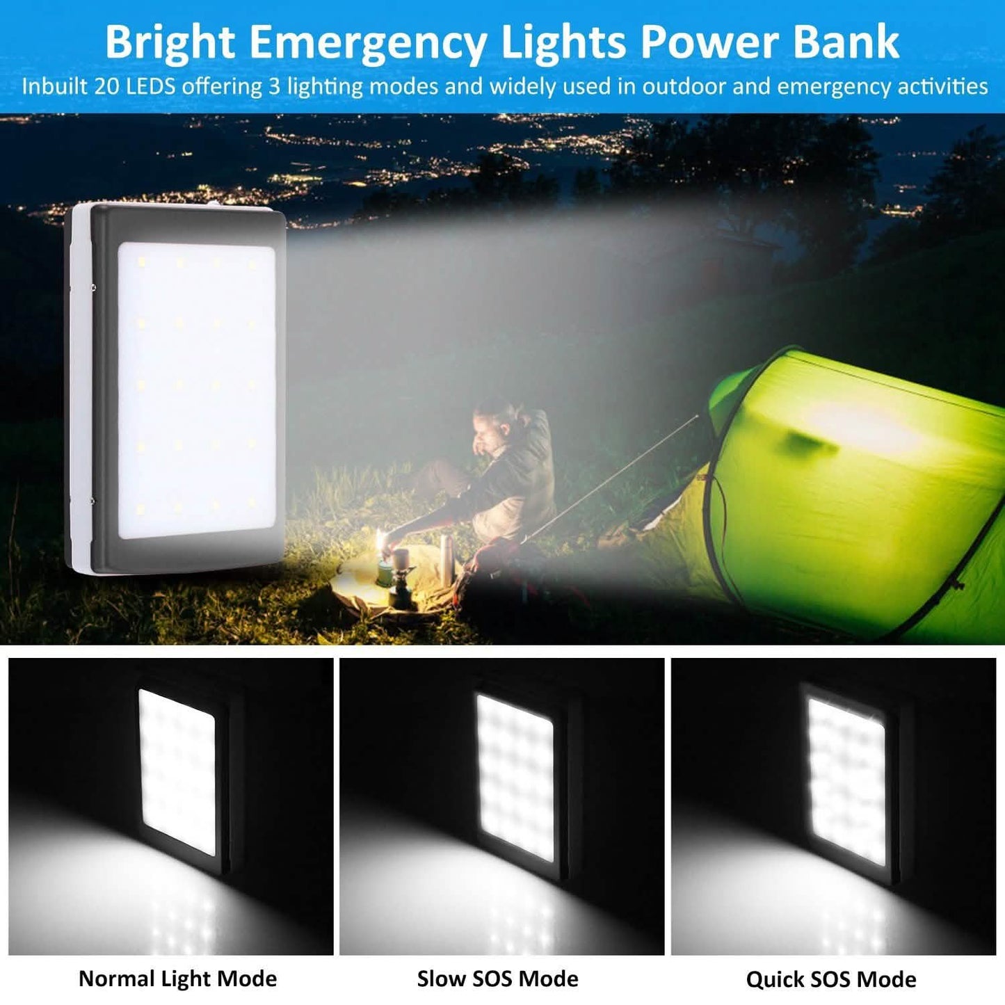20,000mAh Solar Power Bank Mobile Accessories - Tophatter Daily Deals