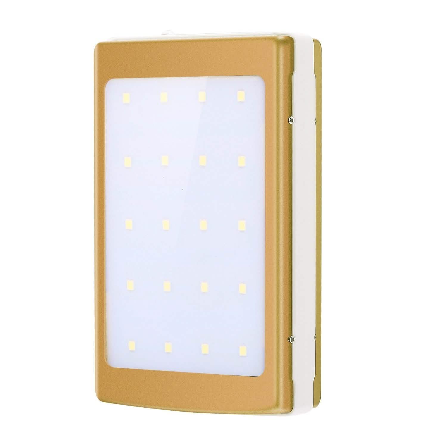 20,000mAh Solar Power Bank Gold Mobile Accessories - Tophatter Daily Deals