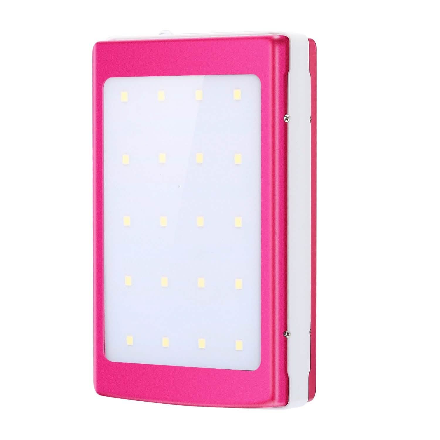 20,000mAh Solar Power Bank Pink Mobile Accessories - Tophatter Daily Deals