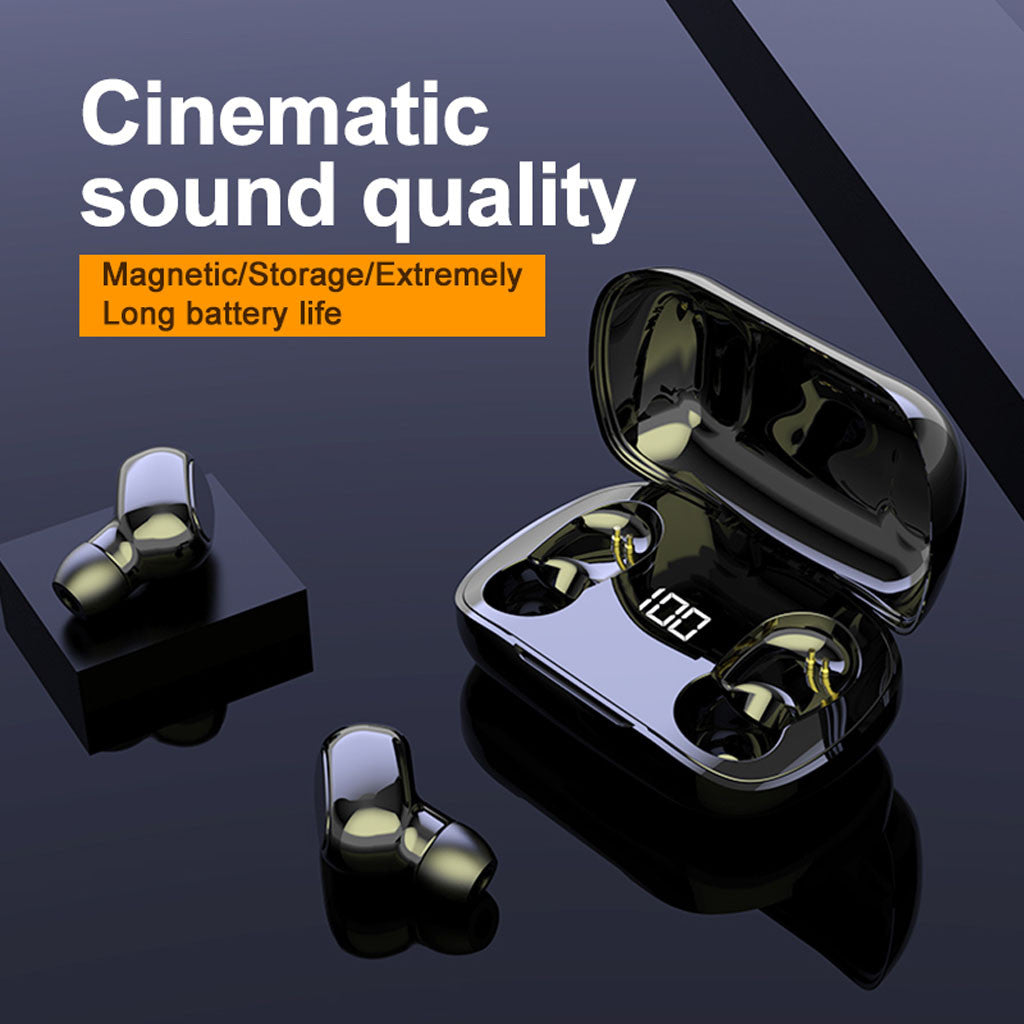 Bluetooth Wireless In-Ear Stereo Earphones Digital Charging Box New Bluetooth Headset 0 - Tophatter Daily Deals