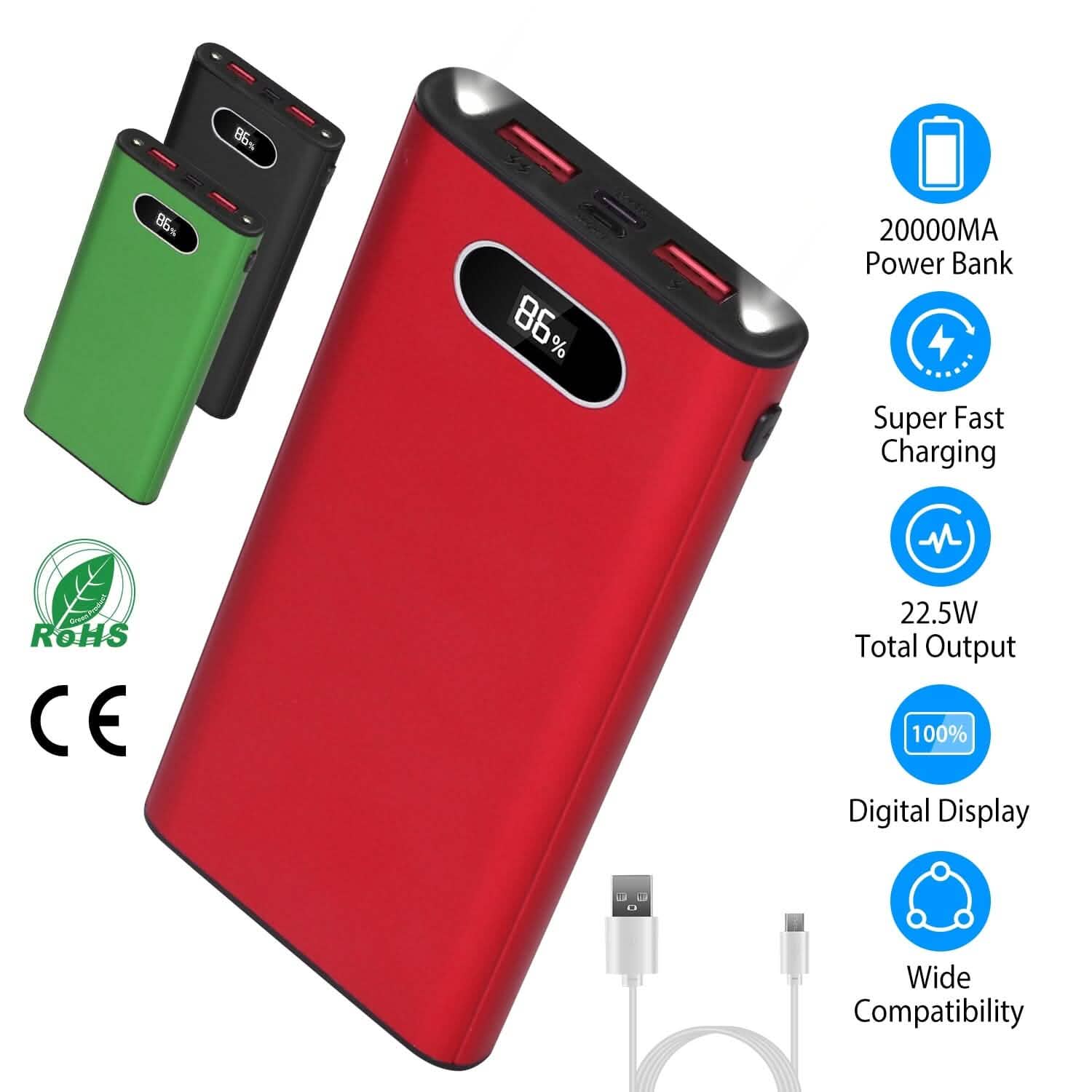 2000mAh Powerbank Portable Charger Mobile Accessories - Tophatter Daily Deals