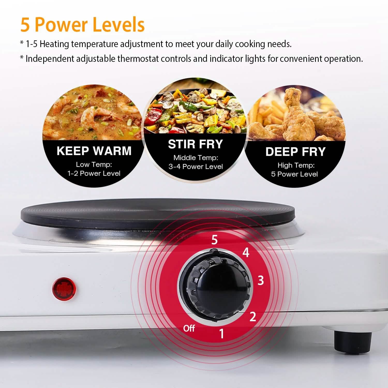 2000W Portable Double Electric Burner Kitchen Appliances - Tophatter Daily Deals