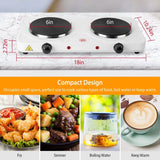 2000W Portable Double Electric Burner Kitchen Appliances - Tophatter Daily Deals
