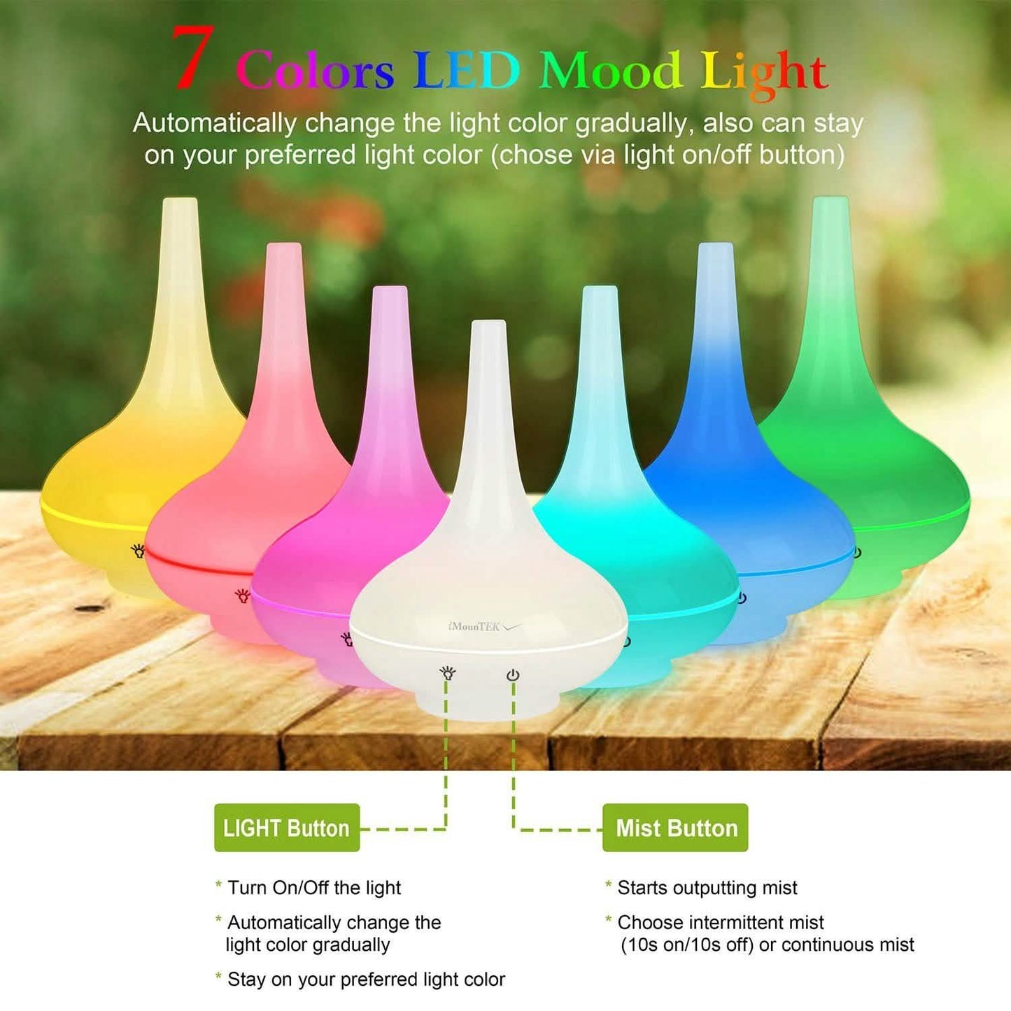 200ml Cool Mist Humidifier Ultrasonic Aroma Essential Health & Wellness - Tophatter Daily Deals
