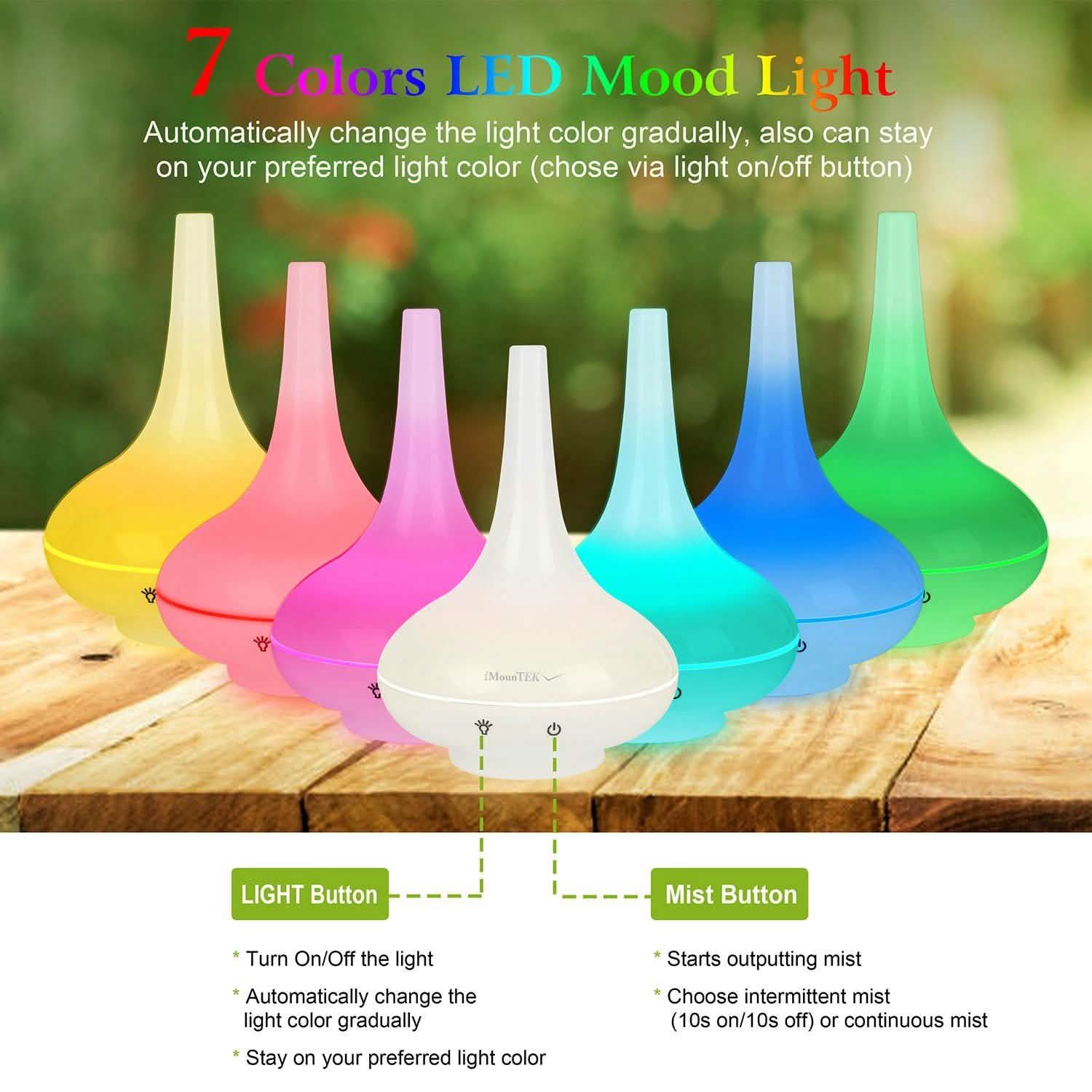 200ml Cool Mist Humidifier Ultrasonic Aroma Essential Health & Wellness - Tophatter Daily Deals