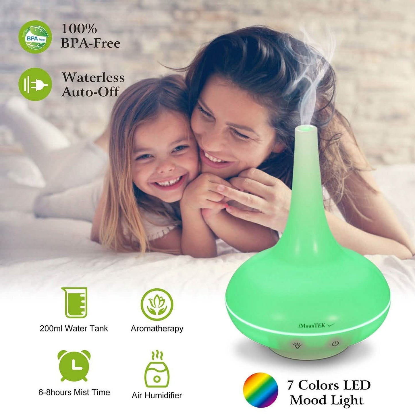 200ml Cool Mist Humidifier Ultrasonic Aroma Essential Health & Wellness - Tophatter Daily Deals