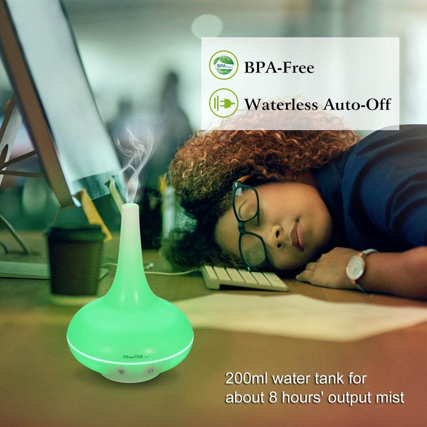 200ml Cool Mist Humidifier Ultrasonic Aroma Essential Health & Wellness - Tophatter Daily Deals