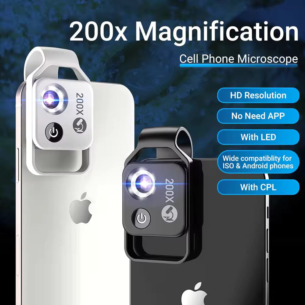 200x Zoom Phone Camera Optical Microscope Lens Phone Lens - Tophatter Daily Deals
