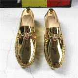 Fashion Young Casual Loafers Shoes Golden Silver Men Shoe Classic Shoes - Tophatter Daily Deals