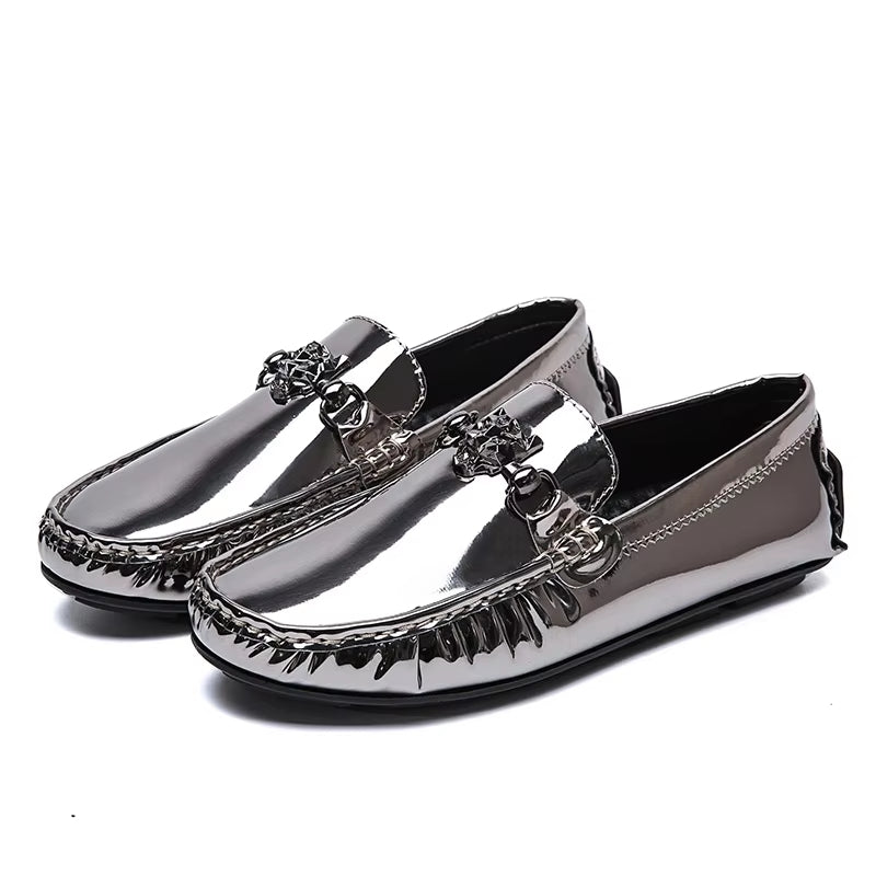 Fashion Young Casual Loafers Shoes Golden Silver Men Shoe Classic Shoes - Tophatter Daily Deals