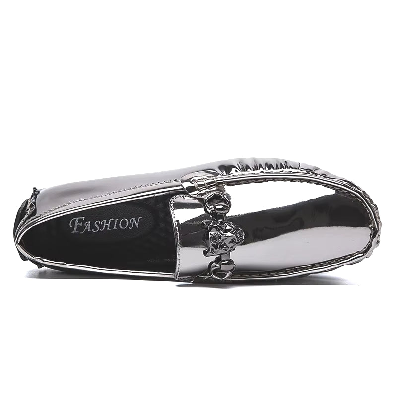 Fashion Young Casual Loafers Shoes Golden Silver Men Shoe Classic Shoes - Tophatter Daily Deals