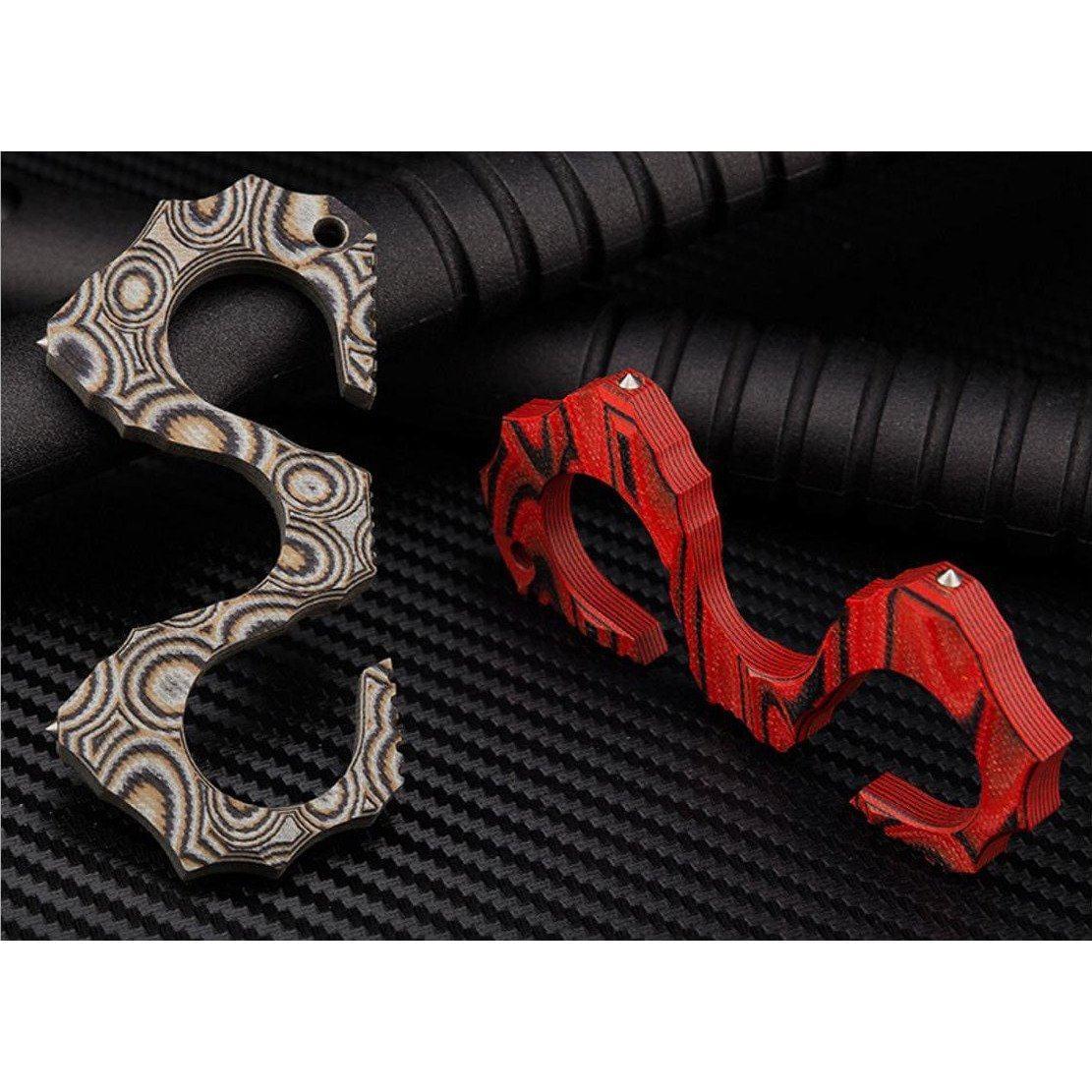 2019 Ultra-light G10 Material Seahorse Three Finger Spiked Brass Knuckles Brass Knuckles - Tophatter Daily Deals