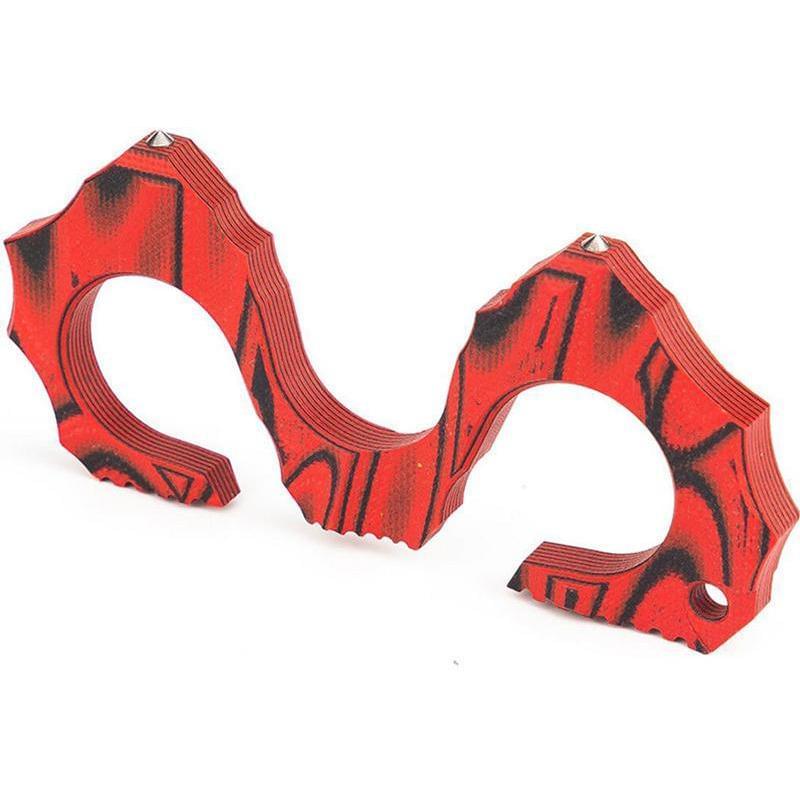 2019 Ultra-light G10 Material Seahorse Three Finger Spiked Brass Knuckles Red Brass Knuckles - Tophatter Daily Deals