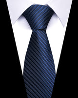Men's Neckties - Formal Classic Patterned Tie (50 Style Options) Midnight Blue Stripes Belts & Ties - Tophatter Daily Deals