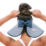Foldable Bow Stripe Visor Hats - Tophatter Daily Deals