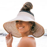 Foldable Bow Stripe Visor Hats - Tophatter Daily Deals