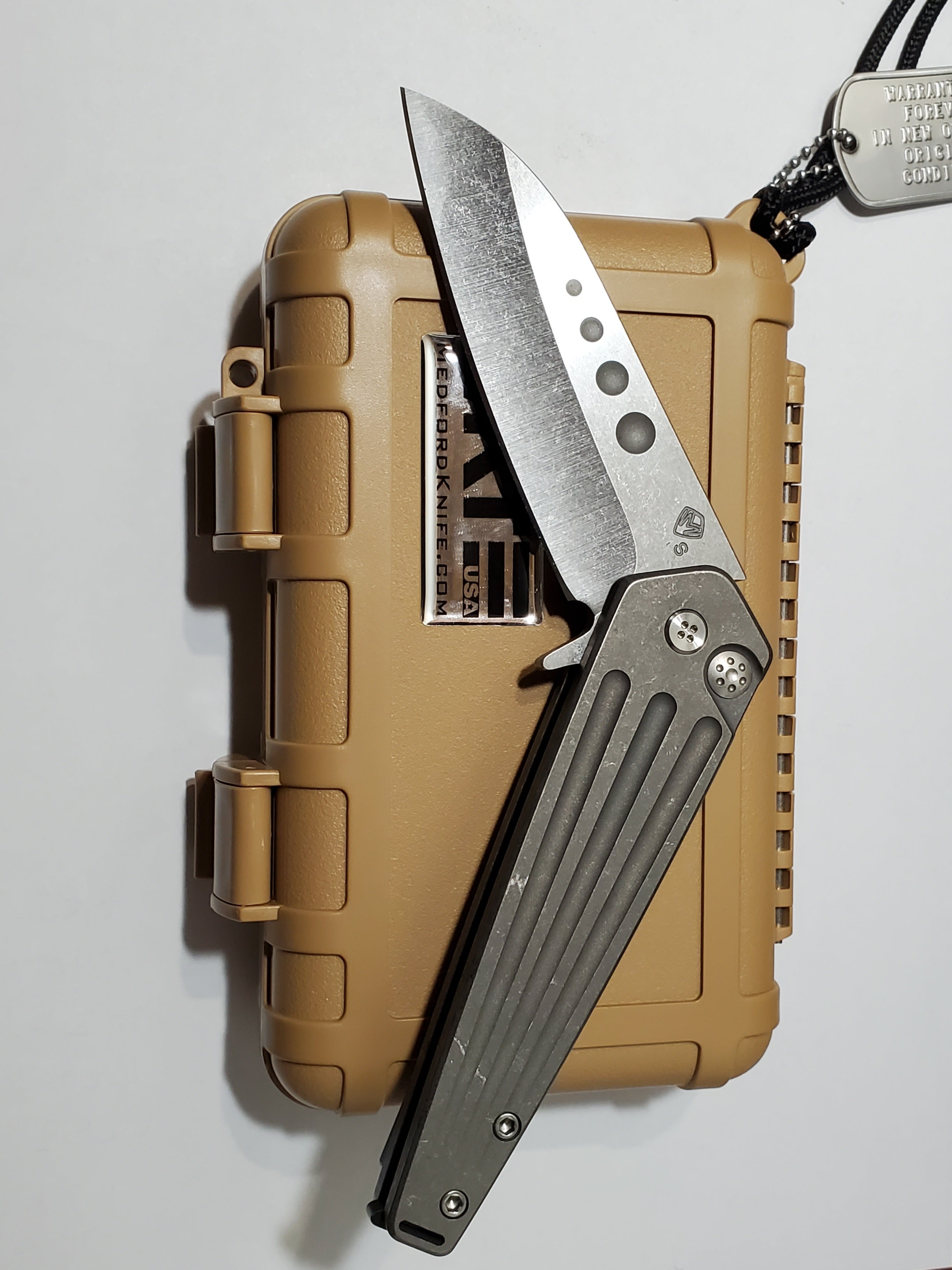 Medford - Nosferatu Flipper - Tumbled Blade - S35VN - MK210STQ-01TM-TSCS-BN Knives - Tophatter Daily Deals