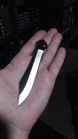 TheONE CHAB Balisong Clone TITANIUM Butterfly Knife D2 w/ Zen Pins - V1 Spare Scimitar Blade Only - Sharp (Satin) + Additional Hardware Knife-Balisong - Tophatter Daily Deals