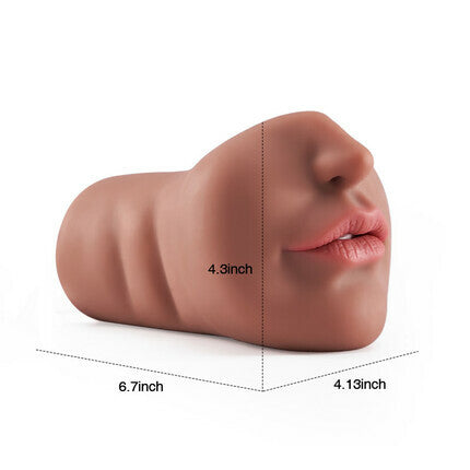 6.3-Inch Tanned Mouth Blowjob Male Masturbator Stroker Pocket Pussy - Tophatter Daily Deals