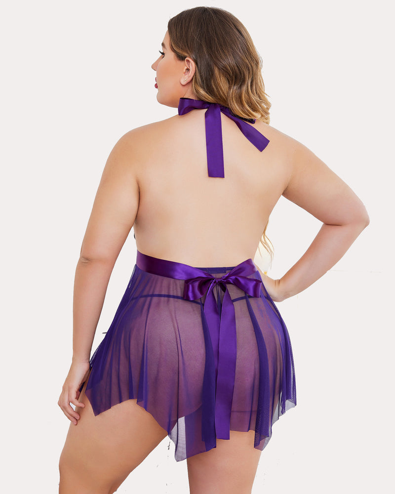 Plus Size Babydoll Teddy Lingerie Sets-Plus size - Tophatter Daily Deals