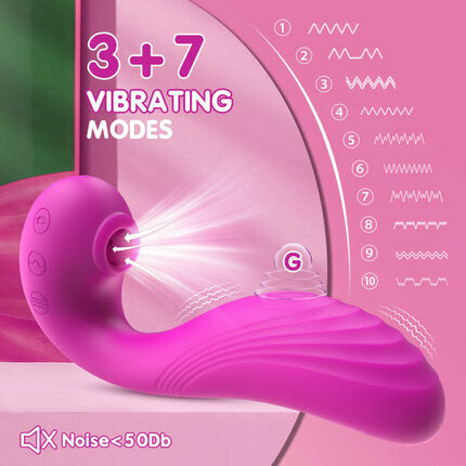 TRIPLE AROUSAL Clitoral Sucking 5 Licking 10 Vibrating Vibrator Vibrators - Tophatter Daily Deals
