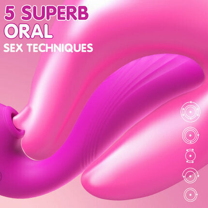TRIPLE AROUSAL Clitoral Sucking 5 Licking 10 Vibrating Vibrator Vibrators - Tophatter Daily Deals