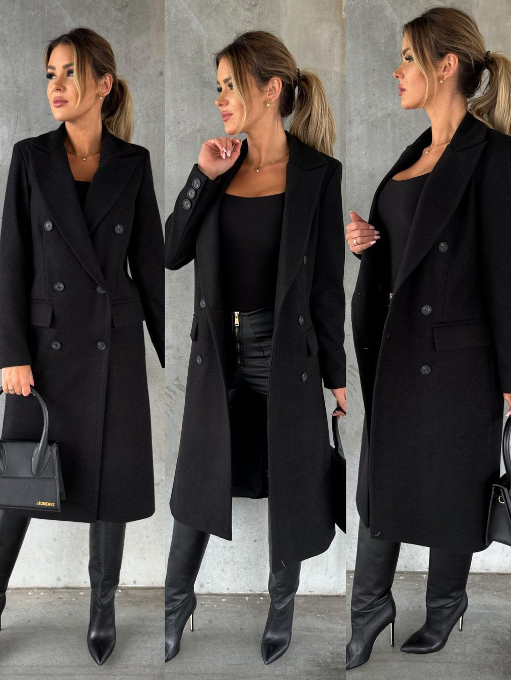 Warm Classic Womens Coat - Double-Breasted Wool, Winter - Tophatter Daily Deals