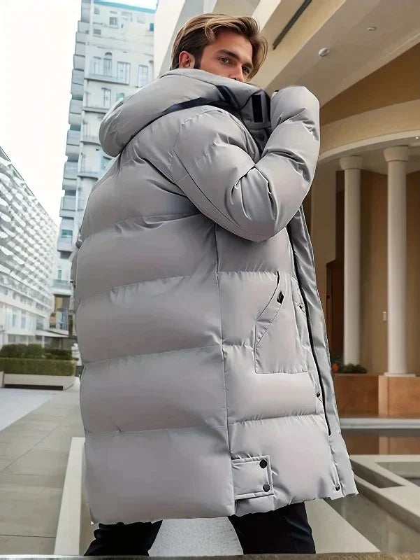 Waterproof Cozy Men's Parka Jacket - Long Quilted, For Cold - Tophatter Daily Deals