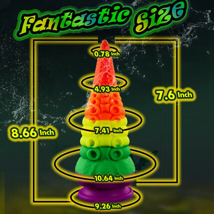 Orlagh 8.66 Inch Rainbow Dildo with Suction Cup Dildos - Tophatter Daily Deals