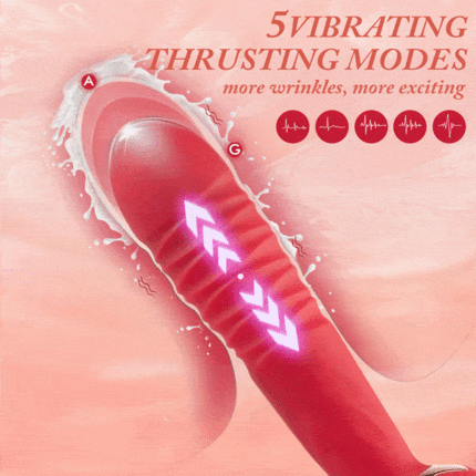 Acmejoy Red Rose Low Noise 5 Thrusting & Vibrating 7 Tongue Licking Vibrator Vibrators - Tophatter Daily Deals