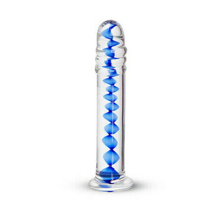 Acmejoy Frozen Sapphire Spiral Glass Dildo 6.18 Inch Dildos - Tophatter Daily Deals