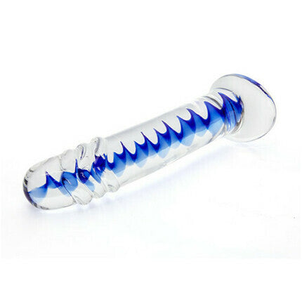 Acmejoy Frozen Sapphire Spiral Glass Dildo 6.18 Inch Dildos - Tophatter Daily Deals