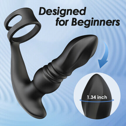 THORY - Thrusting Prostate Massager with Double Cock Rings Anal Toys - Tophatter Daily Deals
