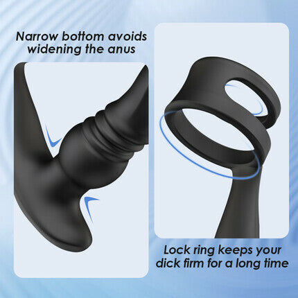 THORY - Thrusting Prostate Massager with Double Cock Rings Anal Toys - Tophatter Daily Deals