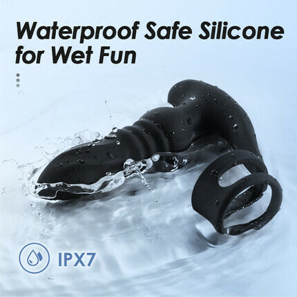 THORY - Thrusting Prostate Massager with Double Cock Rings Anal Toys - Tophatter Daily Deals