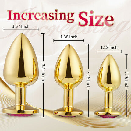 Acmejoy 3 Pieces Gold Butt Plug Anal Toys - Tophatter Daily Deals
