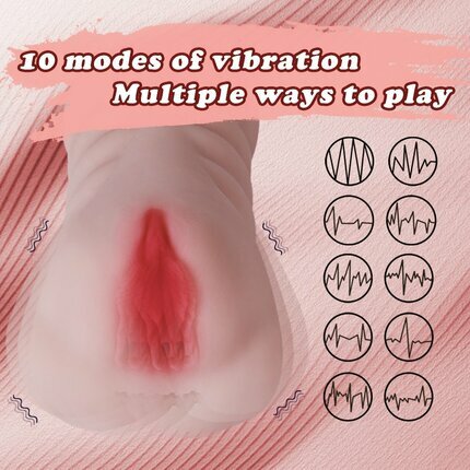 AcmeJoy 10 Vibrations 3D Realistic Textured Pocket Pussy and Tight Anus Sex Stroker Pocket Pussy - Tophatter Daily Deals