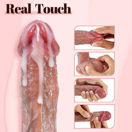 AcmeJoy IPX7 Waterproof 7 Thrusting Swinging 10 Vibrating Heating Lifelike Dildo 8.46 Inch Dildos - Tophatter Daily Deals