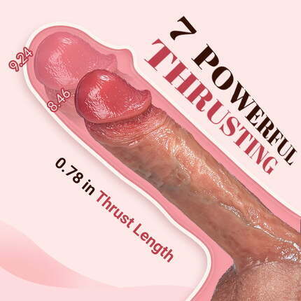 AcmeJoy IPX7 Waterproof 7 Thrusting Swinging 10 Vibrating Heating Lifelike Dildo 8.46 Inch Dildos - Tophatter Daily Deals