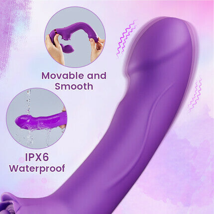 Loria - for Couples 10 Tapping & Vibrating G-spot Clit Stimulator Strapless Double-ended Remote Control Dildo Vibrators - Tophatter Daily Deals