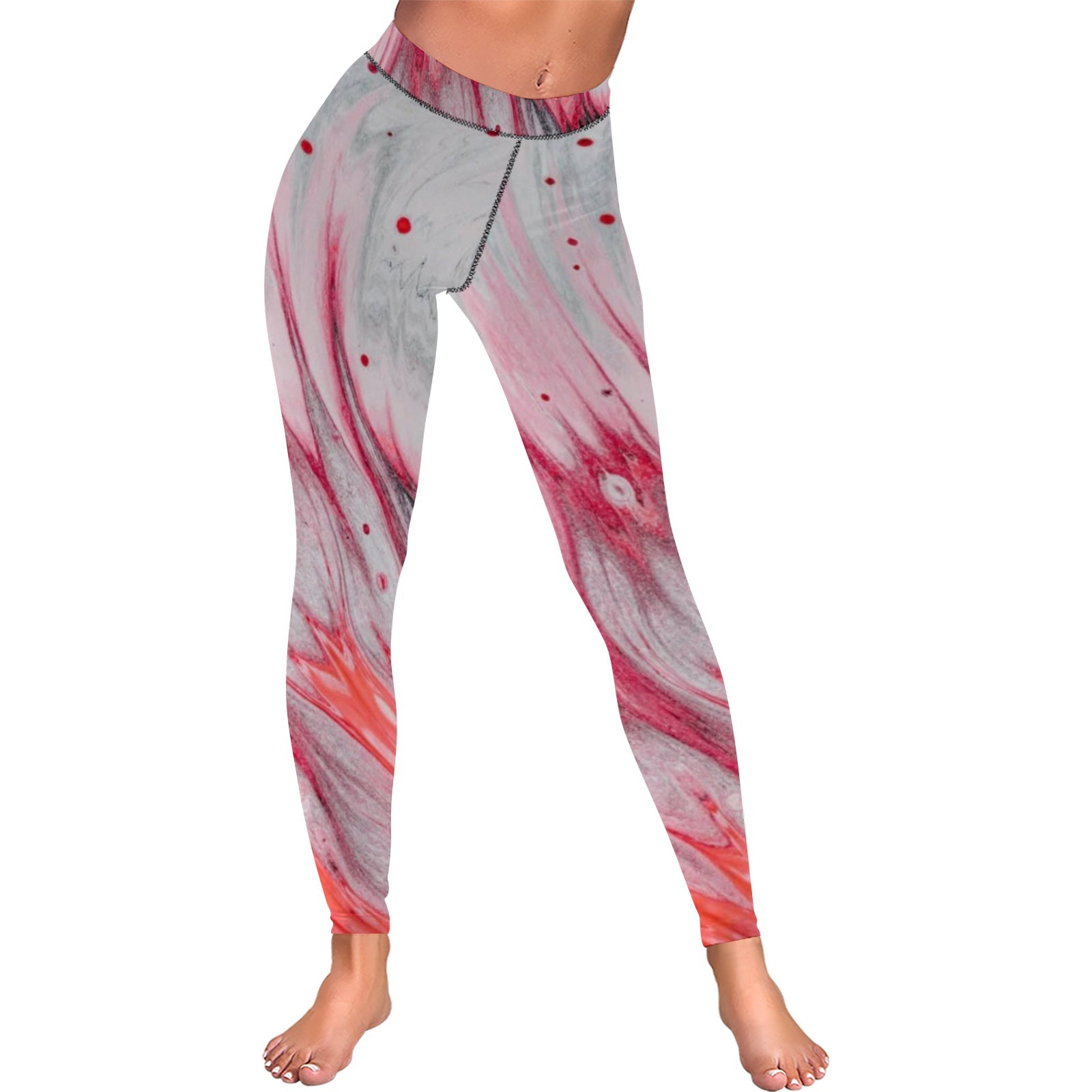 All-Over Low Rise Leggings (Model L07) white - Tophatter Daily Deals