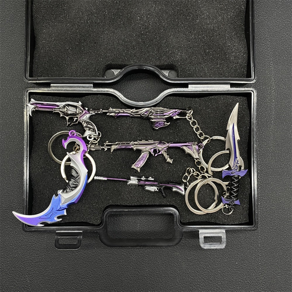 Metal Game Weapon Gun Dagger Keychain With Gift Box 6 In 1 With Box - Tophatter Daily Deals